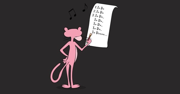 To-do list - Pink Panther, , List, Drawing, To Do list