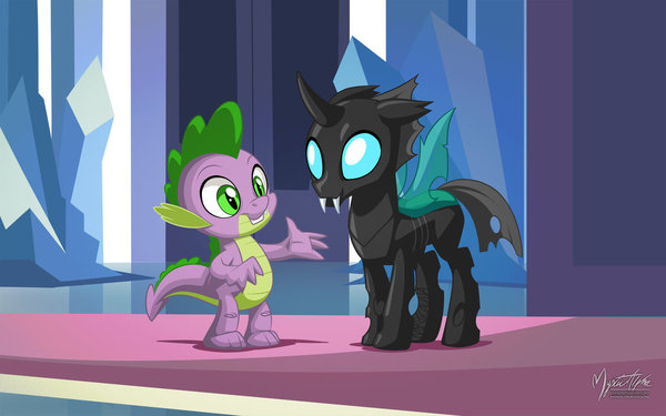 Spike and Thorax - My little pony, PonyArt, Spike, Thorax, , Serials, Mysticalpha