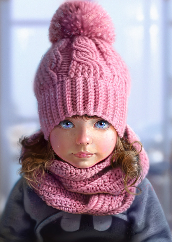 My favorite hat. - Portrait, Children, Cap, Pompon, Digital, Art