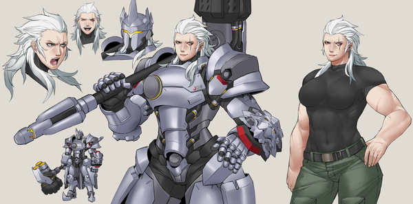 Rule63 Reinhardt - Exaxuxer, Арт, Overwatch, Правило 63, Reinhardt