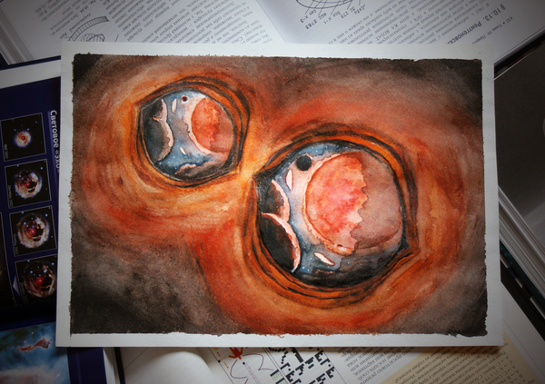 Unearthly Watchers - My, Space, Trappist-1, Watercolor, Artist, Opening, NASA, Aliens, Fantasy