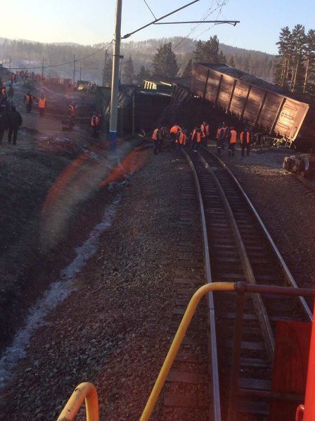 25 wagons with coal went off the track in the Chita region of Transbaikalia - A train, Crash, Khakassia, Longpost