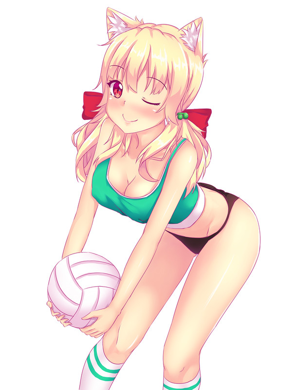 Neko sexy sporty girl - NSFW, Anime art, Anime, Anime original, Original character, Tiffy, Fastrunner2024