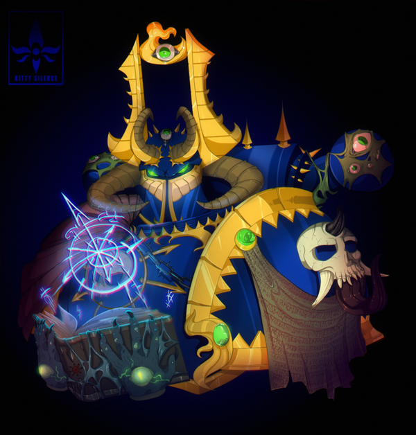   Warhammer 40k, Tzeentch, Chaos Sorcerer, Wh Art, Thousand Sons, Kittythesilence