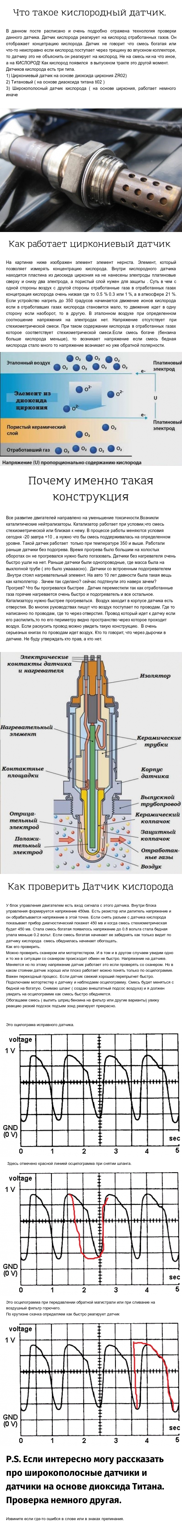 Как работает кислородный датчик и как его проверить? - Моё, Кислородный датчик, Авто, Автодиагностика, Компьютерная диагностика авто, Ремонт авто, Длиннопост