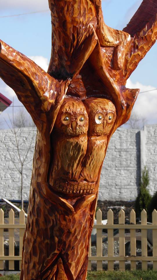 Cut out a little. - My, Tree, Wood carving, Chainsaw, , , Garden figures, Longpost, Decor