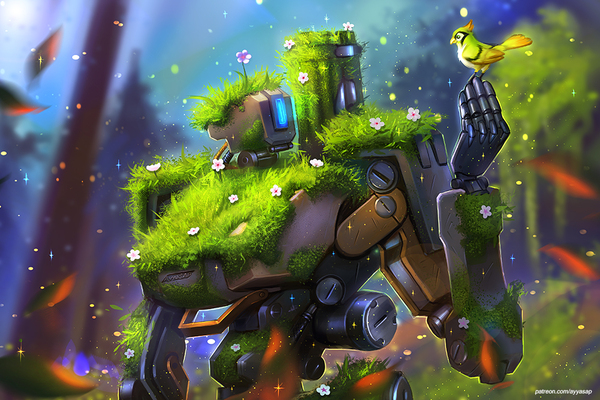 Bastion and Ganymede - Арт, Overwatch, Bastion, AyyaSAP