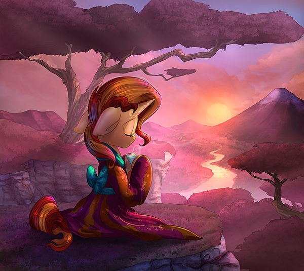 Sunset in kimono - Sunset shimmer, PonyArt, My little pony