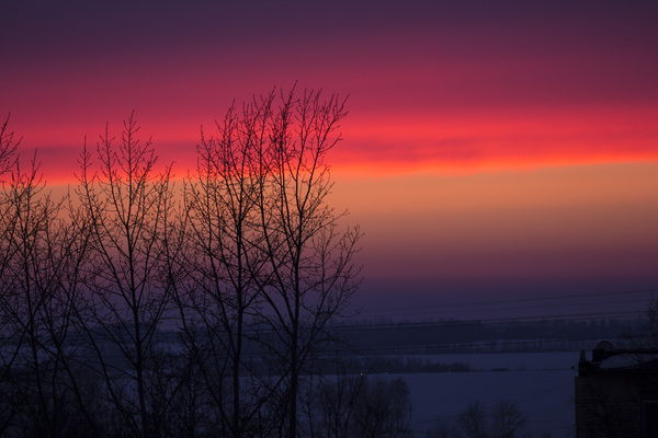 Just the first spring evening that I noticed. - Spring, Evening, Sunset