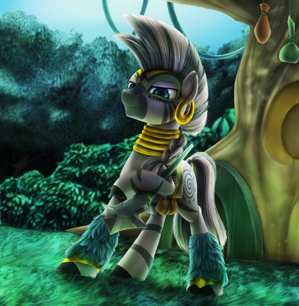 Halt - My Little Pony, PonyArt, Zecora, Chryseum