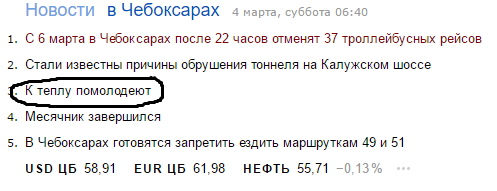 Кто хочет стать моложе, ждем тепла - Молодость, Тепло, Чебоксары, Заголовок