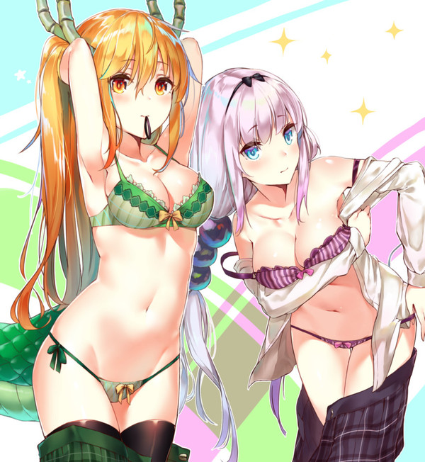 Anime Art - NSFW, Аниме, Anime Art, Kobayashi-San chi no maidragon, Kanna Kamui, Tooru