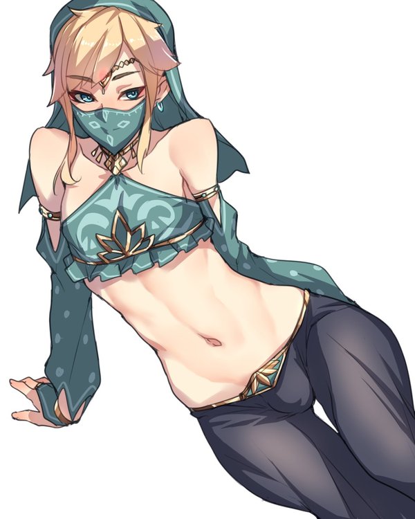 Gerudo Link - Bansanv3, Аниме, Anime Art, Link, The Legend of Zelda, Its a trap!, Gerudo Link, Гифка