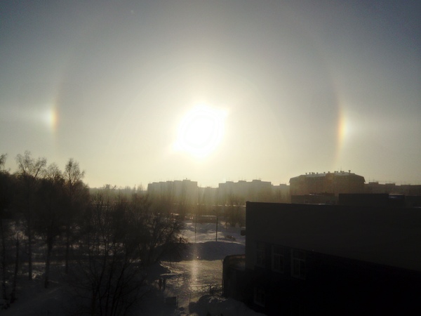 Today I saw a halo for the first time - My, Novosibirsk, The sun, Halo, beauty