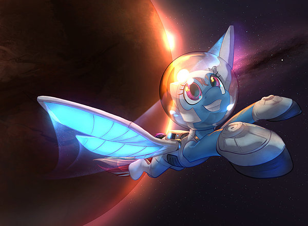 Space flight - My little pony, PonyArt, Rainbow dash, Vest, Tsitra360, Collab