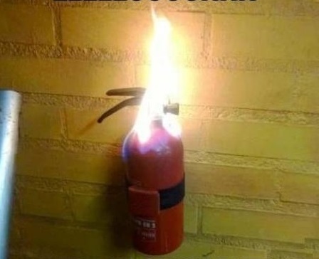 When you have really bad karma - Is burning, Fire extinguisher, Karma