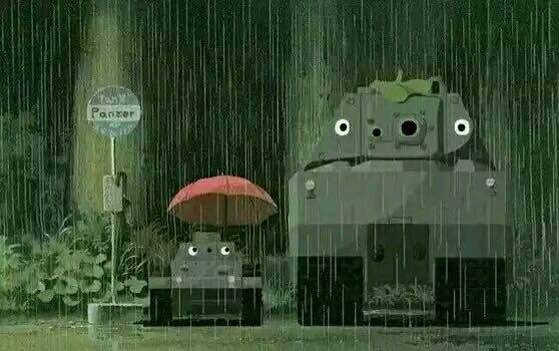 My Neighbor Tank - My neighbor Totoro, Tanks, Studio ghibli, Rain, Drawing