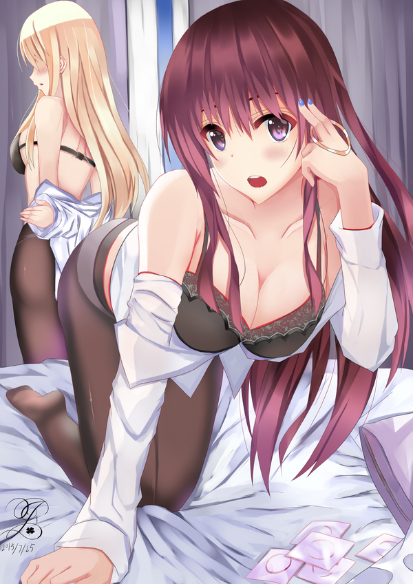 Anime Art - NSFW, Anime art, Anime, Anime original, Cleavage, Tights