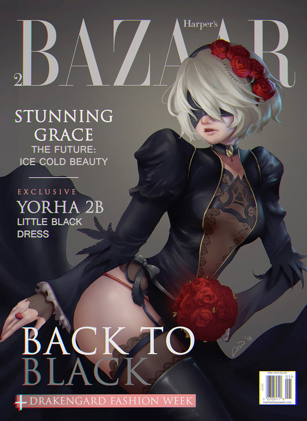 On a magazine cover , Nier Automata, Yorha unit no 2 type B