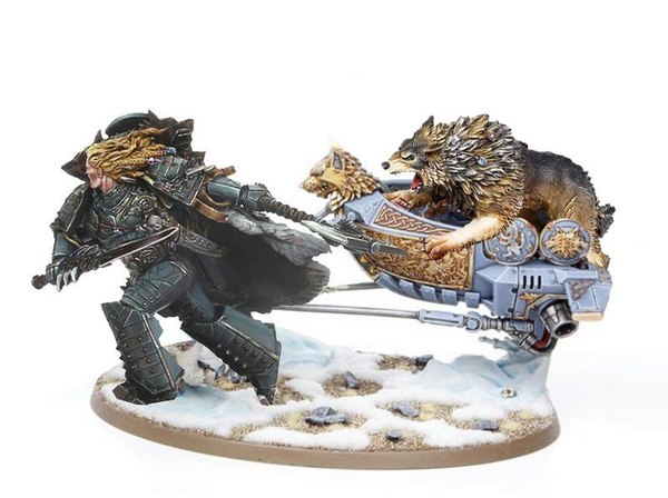 A touching shot: Russ rides his faithful brother on the grav sled. - Warhammer 40k, Space wolves, Leman Russ, Wh miniatures, Wh humor