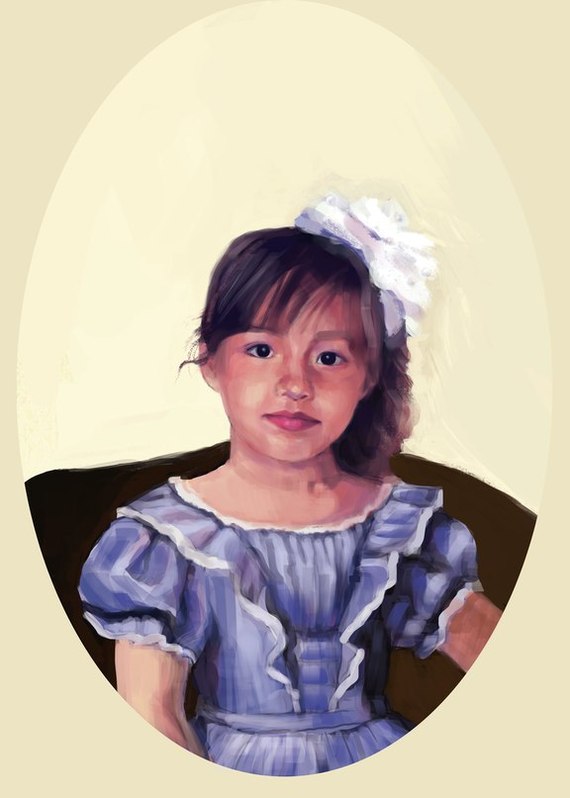 Portrait of a girl =) - My, Art, , Presents, Painting, Drawing, Children