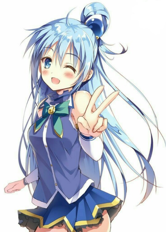 Aqua,>< , , Anime Art, , , Konosuba, Aqua