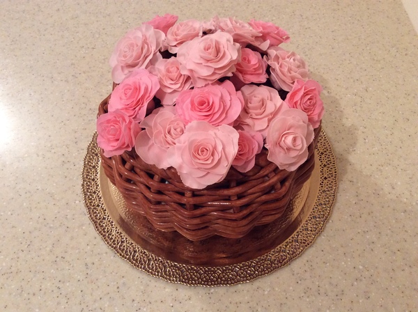 Cake Basket with roses. - My, Cake, Confectionery, the Rose, Basket, Yummy, Cooking