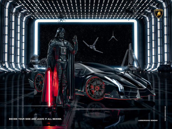 Lamborghini Advertising - Art, Star Wars, Stormtrooper, Darth vader, Phasma, , Longpost