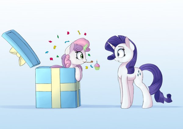 Birthday Surprise - My little pony, PonyArt, Sweetie belle, Rarity, Vanillaghosties