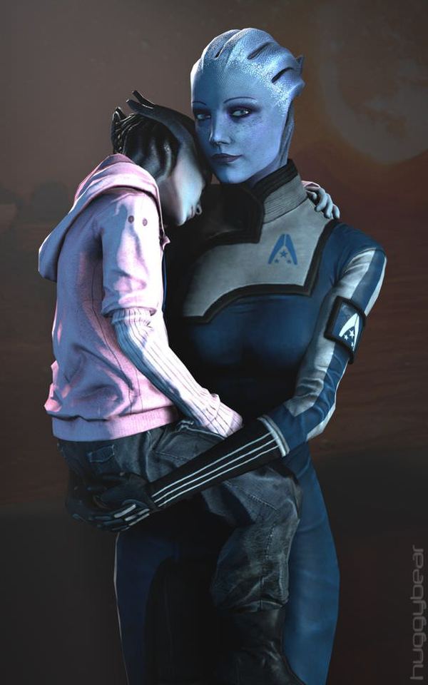 One of the cutest Mass Effect fan art - Liara Tsoni, Fan art, Liara, Mass effect