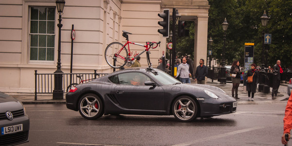 Went for a bike ride - My, London, A bike, Roof, Porsche, 911