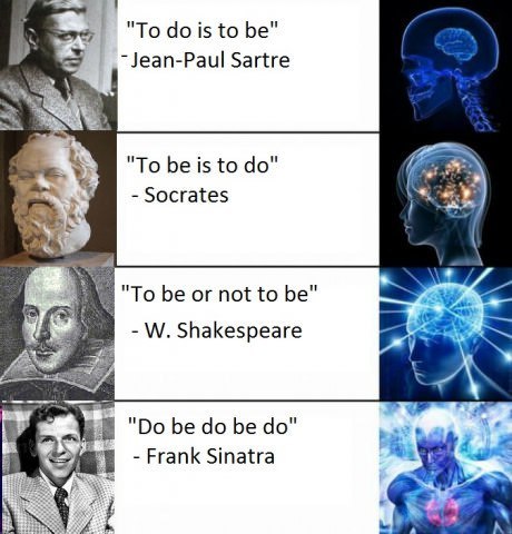 Wordplay - Jean-Paul Sartre, Socrates, William Shakespeare, Frank Sinatra, Overmind, Wordplay, The photo, 9GAG