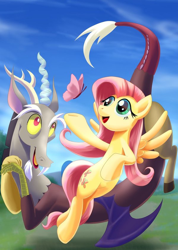 Fluttershy and Discord - My little pony, PonyArt, Fluttershy, Discord