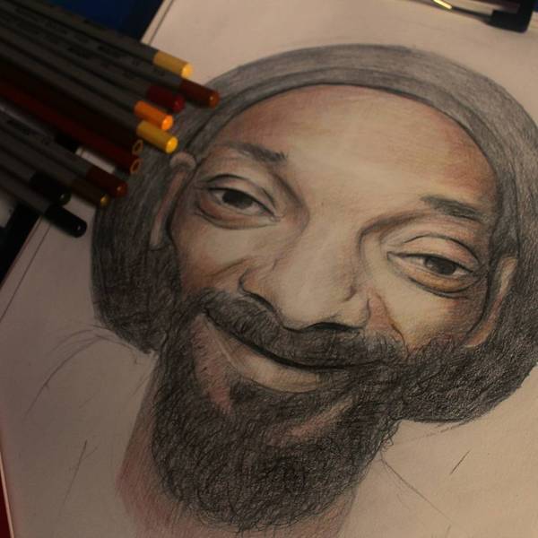 Cartoon... - My, Snoop dogg, Art, Watercolor pencils, , Cartoon, , Drawing, Creation