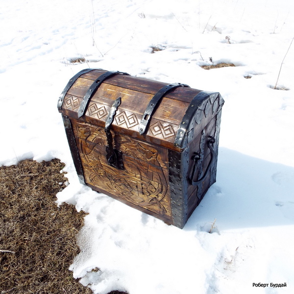 Forged treasure chest) - My, , Dead Man's Chest, Wood carving, Video, Longpost