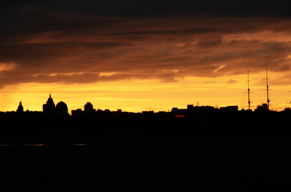Petersburg silhouettes - My, Saint Petersburg, Silhouette, Sunset