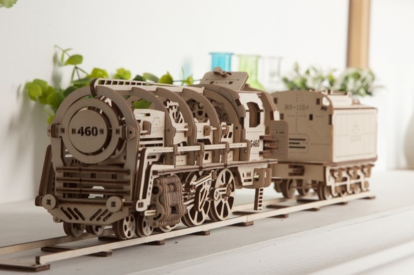 Locomotive from the build it yourself series. - Locomotive, Modeling, Tree, With your own hands, Constructor, GIF, Longpost