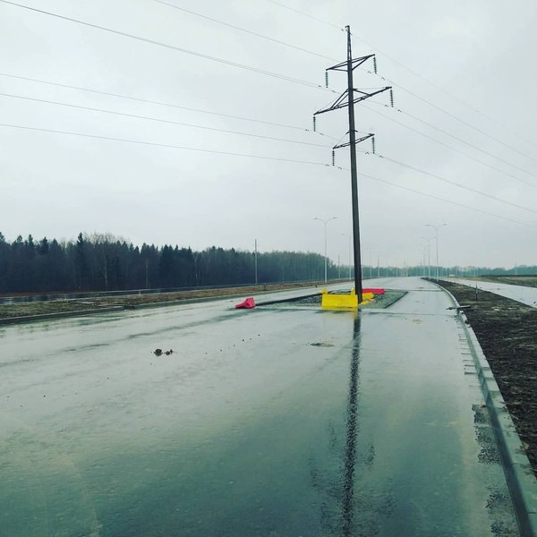 New road in Kaliningrad - Road, Pillar, Kaliningrad