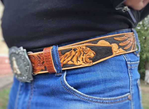 Good day! I present to you a leather belt. - My, Longpost, , , Leather belt, Belt