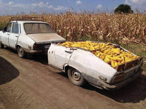 Somewhere in Romania - Romania, Corn, Trailer, Craftsmen, And so it will do