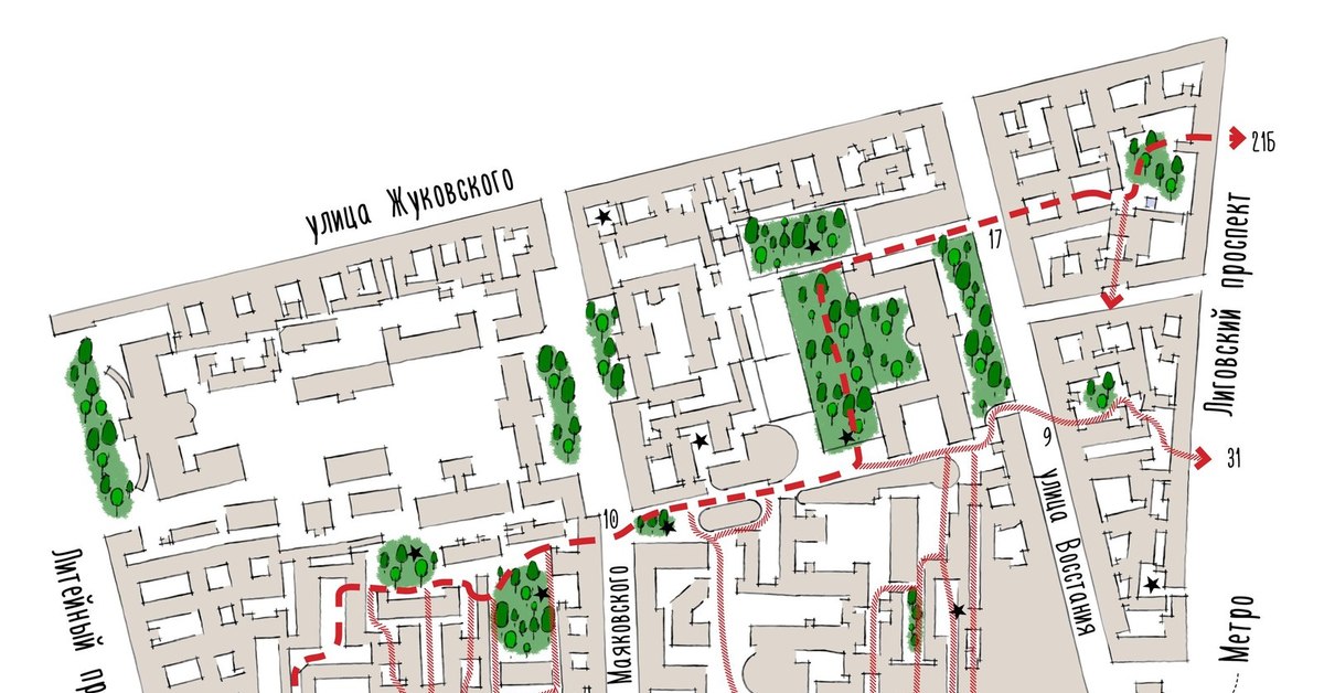 Карты двора. Пешеходные питерские маршруты. Карта проходных дворов.