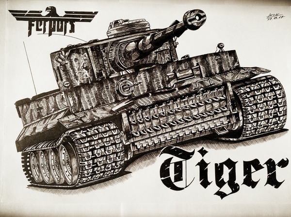 A couple of my new tanks (Pen drawings) - My, Pen drawing, Tanks, Germany, World of tanks, Black, Military equipment