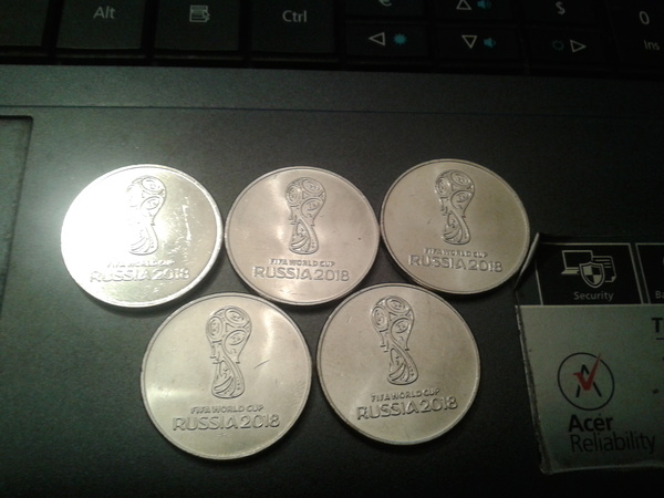 25 rubles FIFA RUSSIA 2018. 4 pieces. One in one hand. Novosibirsk or exchange for Olympic 100 rubles. PICKUP - My, Coin, 25 rubles, 2018 FIFA World Cup, Money