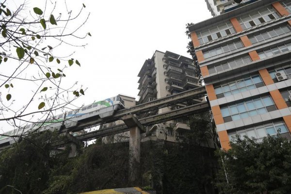 Railroad through a 19-story residential building - A train, Railway, House, The photo, China, , Longpost