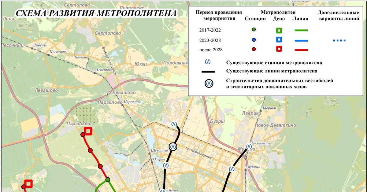 Метро парголово на карте как на схеме метро