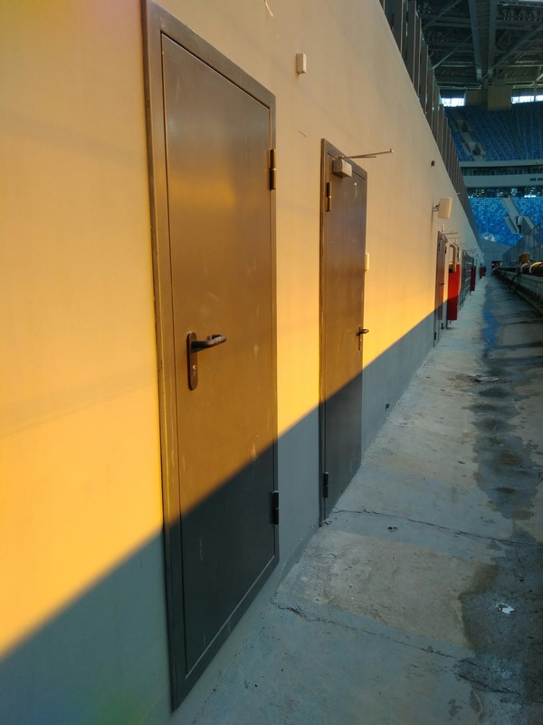Utility room for corner flags? - My, Football, Field, Gazprom arena, Surprise, Door, Longpost