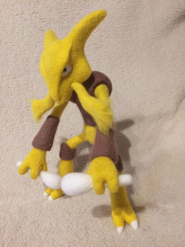 Pokemon Alakazam - My, Toys, My, Dry felting, Pokemon, , Longpost