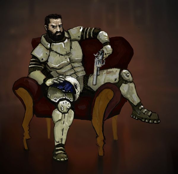 В Мохаве всё спокойно. Fallout, Fallout: New Vegas, Photoshop, Скетч, Борода, Длиннопост