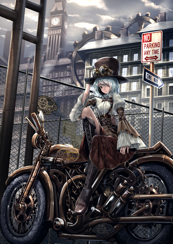 Steam street - Anime, Not anime, Anime art, Art, Steampunk, Ryosios