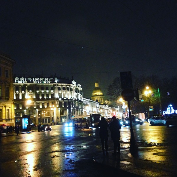 Night Peter - My, Saint Petersburg, Night, Lights, , , Singer House, Longpost, Saint Isaac's Cathedral